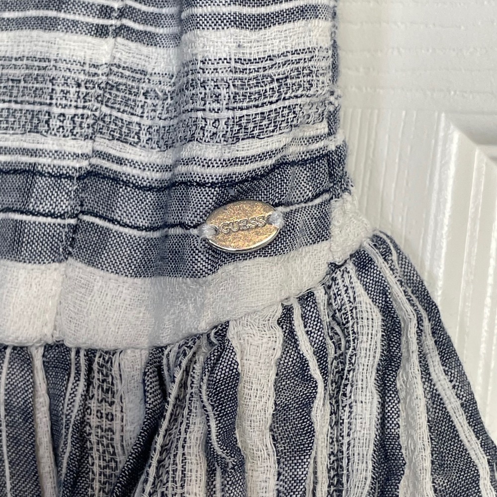 Guess‎ Kids Dress Girls M 10-12 Gray White Plaid Smocked Cargo Sundress - Picture 5 of 12